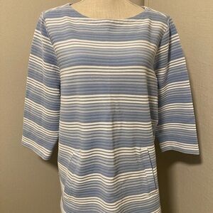 Liz Claiborne Blue and White Striped Blouse